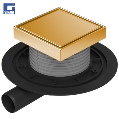 Piletë dyshemeje 125x125 mm horizontale Ø40 me kornizë dhe grilë inoksi Steel