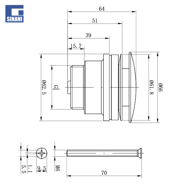 Piletë bronzi Click-Clack me vidë