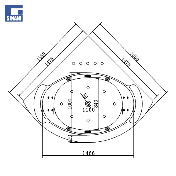 Vaskë me hidromasazh dhe ajërmasazh Sara
