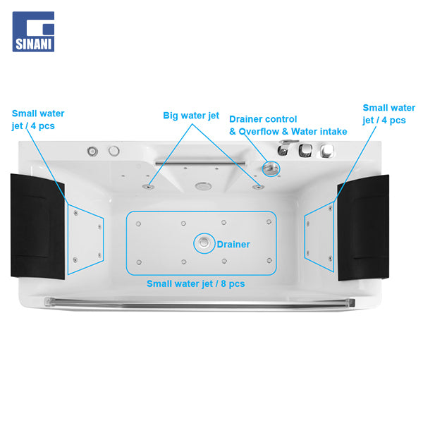 Vaskë me hidromasazh dhe ajërmasazh Rebecca