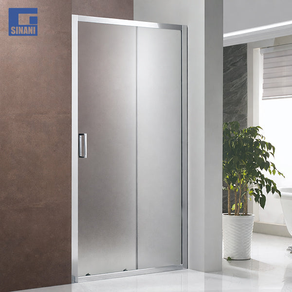 Derë xhami Linea me xham akull me panele krom