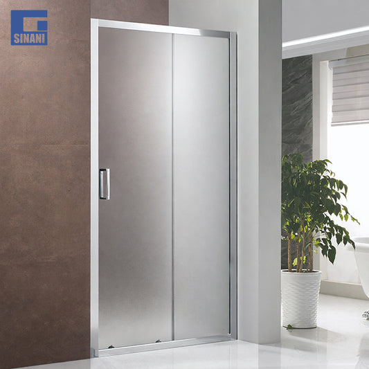 Derë xhami Linea me xham akull me panele krom