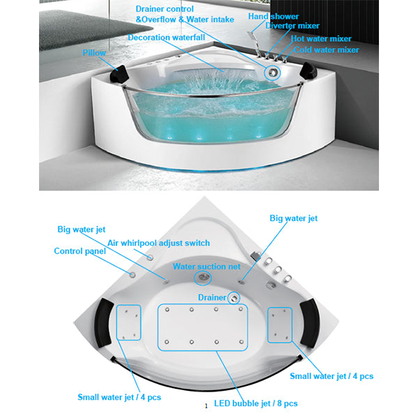 Vaskë me hidromasazh dhe ajërmasazh Lucy