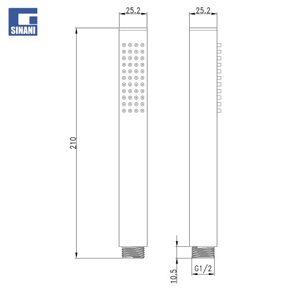 Kokë dushi katrore bronzi Stick me 1 funksion